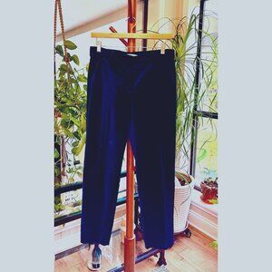LOFT Velvet Pants Women’s 4 Sapphire Blue Ankle Slim Trousers